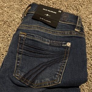 7 For All Mankind Dark Blue Denim Jeans 25/32. Tailorless Dojo slim illusion